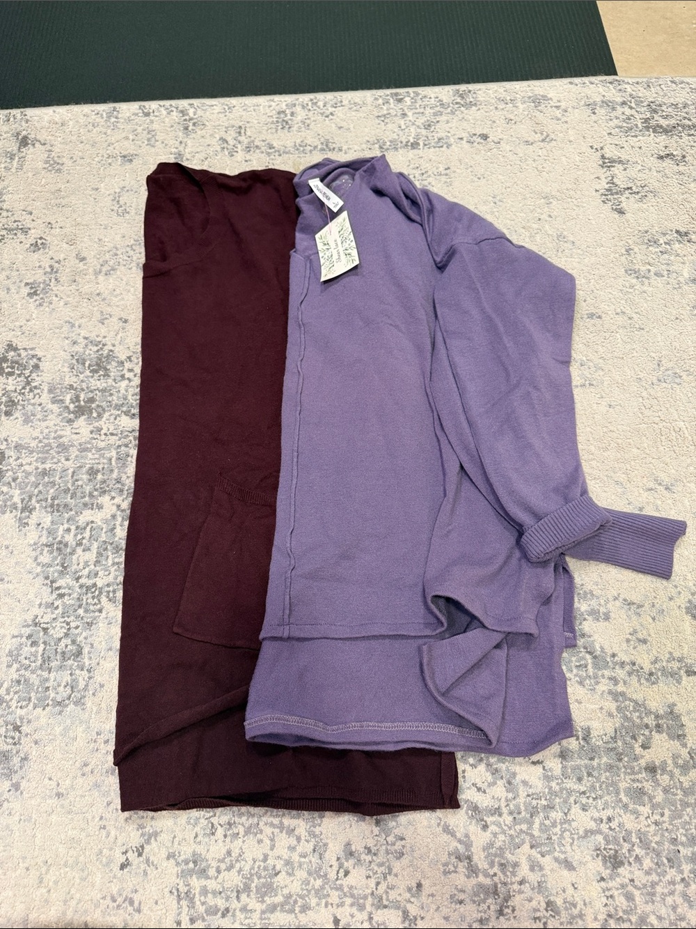 Altar'd State Purple and Burgundy V-Neck Sweaters